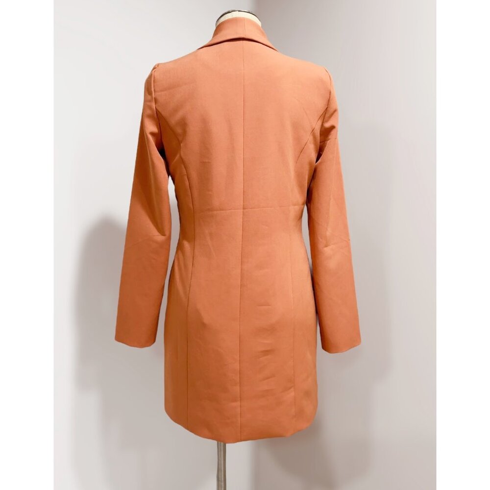 Lavish Alice Women's Coral/Burnt Orange Long Sleeve Blazer Dress Size 4 - Picture 3 of 7